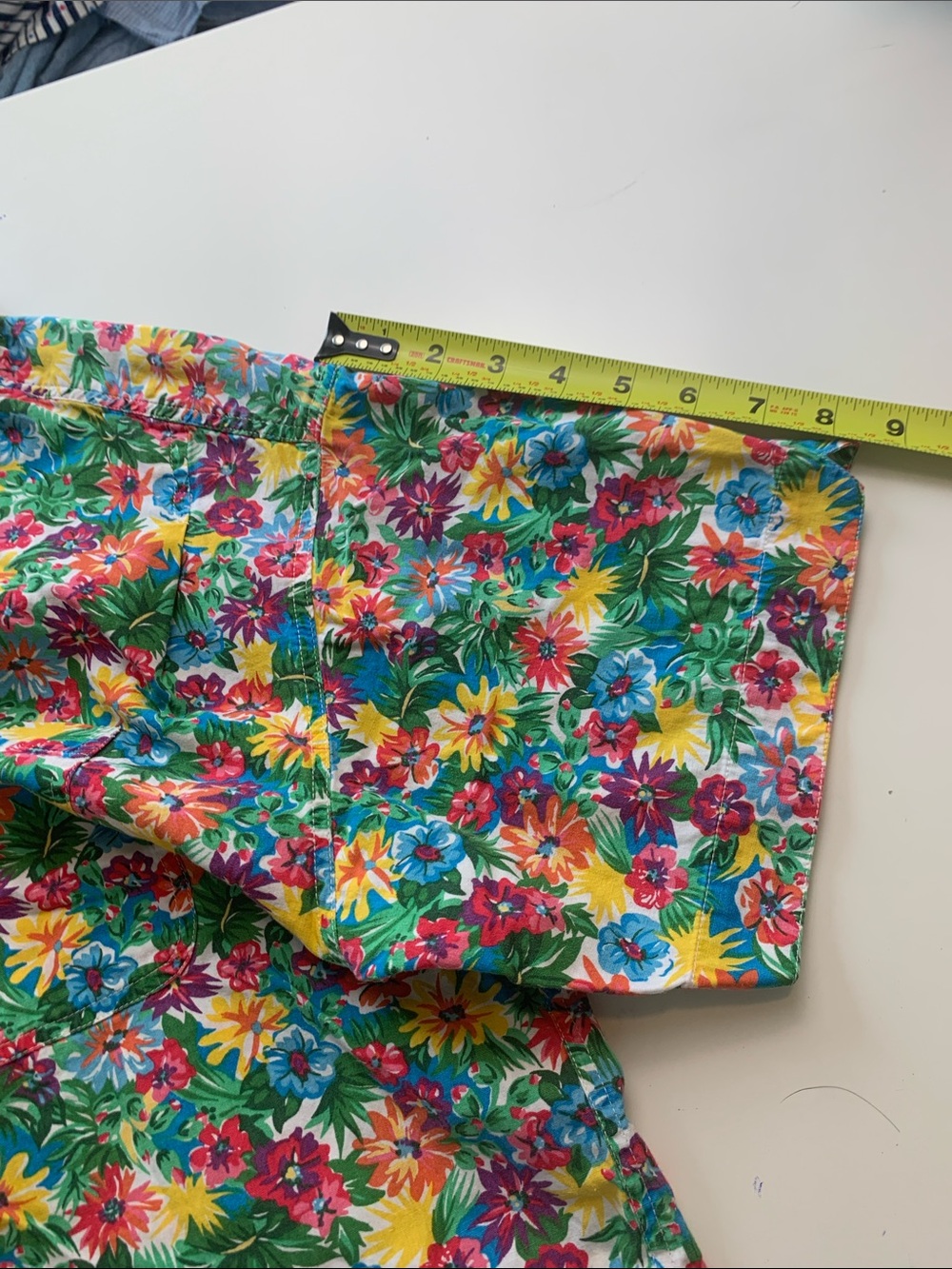 Vintage Liz Sport Short Sleeve Button Down Shirt 100% Cotton Bright Colorful - Picture 10 of 13